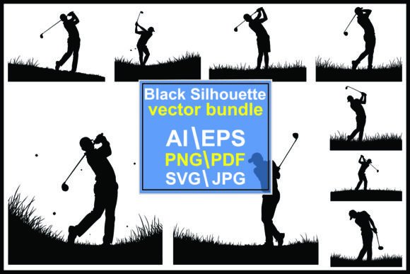 A Golfer's Silhouette: Elegant Simplicity for Embroidery