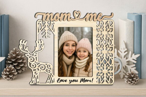 Christmas Deer SVG Mom Me Photo Frame: A Laser Engraving Graphics Gem