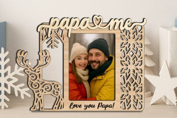 Christmas SVG Papa Me Photo Frame: A Laser Engraved Graphics Gem