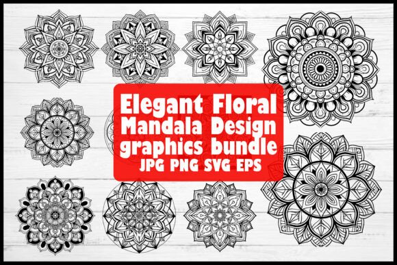 Elegant Floral Mandala Design in Black