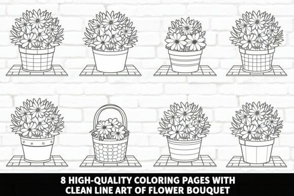 Floral Basket Outline Pack: Perfect for Crafts and Graphics