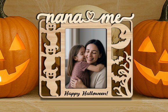 Halloween Nana Me SVG Photo Frame: A Festive Laser Engraving Gift