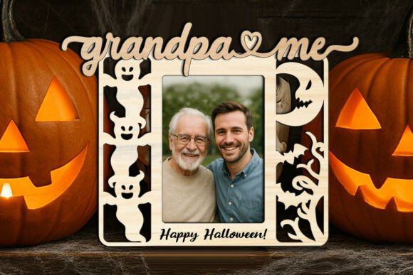 Halloween SVG Grandpa Me Photo Frame for Laser Engraving