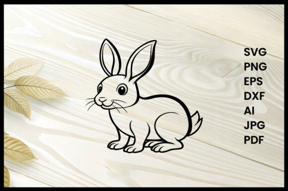 Rabbit Line Art Design: A Versatile Graphics Asset for Coloring Pages Amp