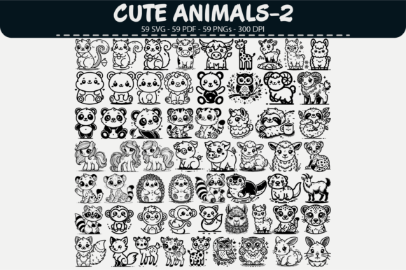 Review: Cute Animal Vector Set – 59 Designs for Graphics and Illustrations