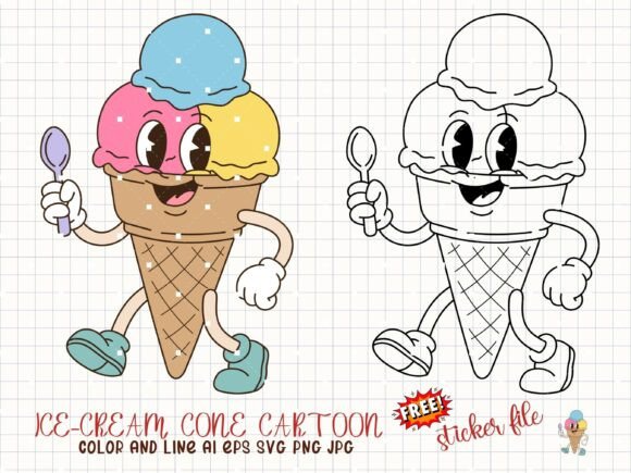 Review: Ice Cream Svg Dessert Clipart Doodle for Graphics and Illustrations