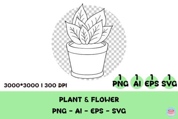 Review: Potted Houseplant Line Art Clipart