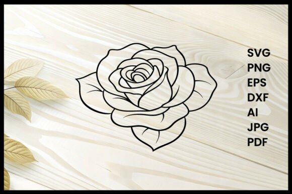 Rose Flower Line Art Design for Creative Graphics