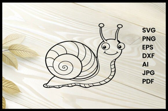 Snail Line Art Design for Graphics and Coloring Pages Amp