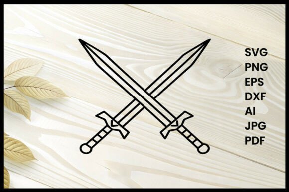 Stylized Sword Line Art for Creative Graphics