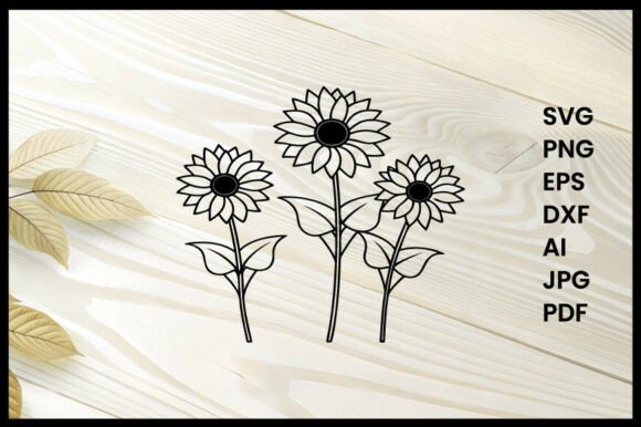 Sunflower Line Art Design: A Versatile Embroidery Choice