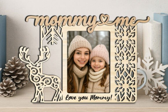 SVG Christmas Mommy and Me Frame: A Laser Engraving Gem