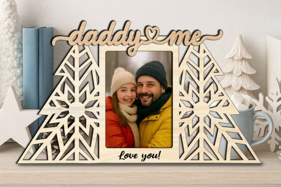 SVG Christmas Tree Daddy Me Photo Frame for Graphics