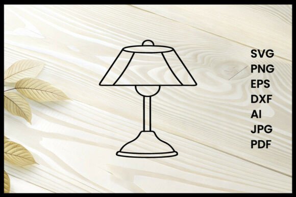 Table Lamp Line Art Design for Modern Graphics and Coloring Pages Amp