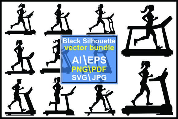 Treadmill Sport Silhouette: A Versatile Graphics Collection