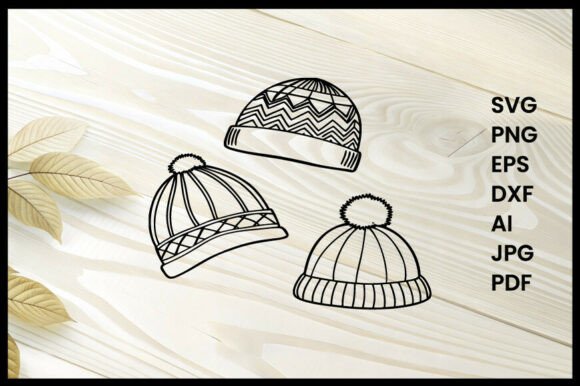 Winter Hat Set Line Art Design: A Versatile Embroidery Choice